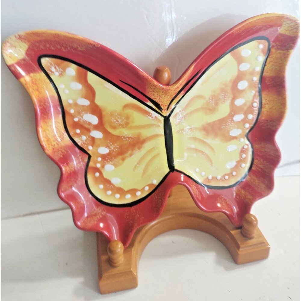 Hand painted Butterfly Serving Plate by Grasslands Road
